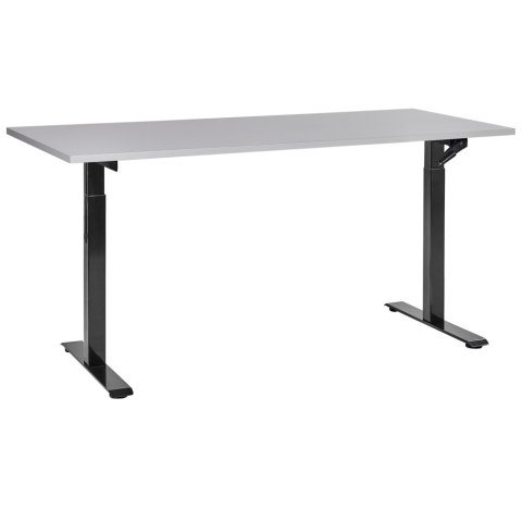 Biurko regulowane manualnie 160 x 72 cm szaro-czarne DESTINES Lumarko!
