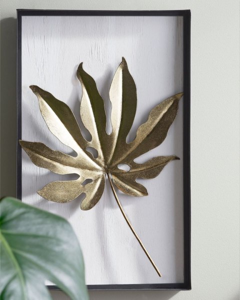 Dekoracja ścienna Liść CURIUM Metal Kolorowy 50 cm