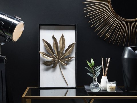 Dekoracja ścienna Liść CURIUM Metal Kolorowy 50 cm