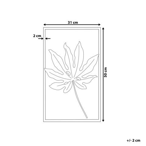 Dekoracja ścienna Liść CURIUM Metal Kolorowy 50 cm