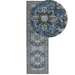 Dywan 60 x 200 cm szary z niebieskim KOTTAR Lumarko!