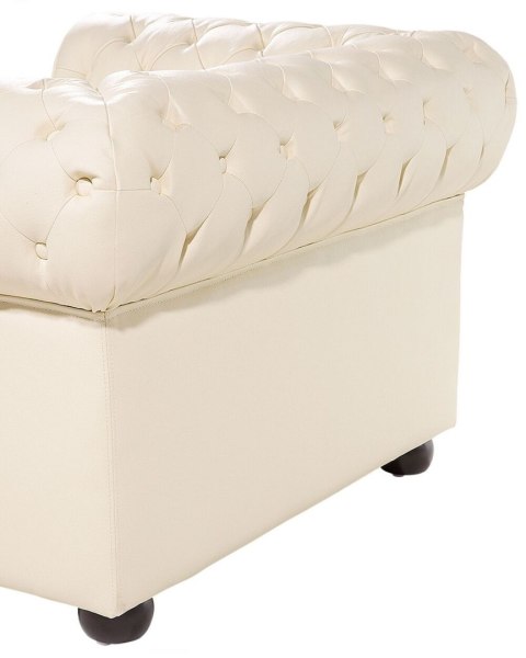 Fotel CHESTERFIELD Skóra naturalna Beżowy