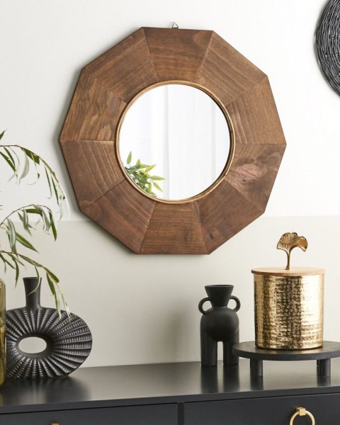 Lustro ścienne ASEM 60 cm 60 cm Drewno Brązowy