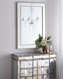 Lustro ścienne FENIOUX 60 cm 90 cm Srebrny Lumarko!