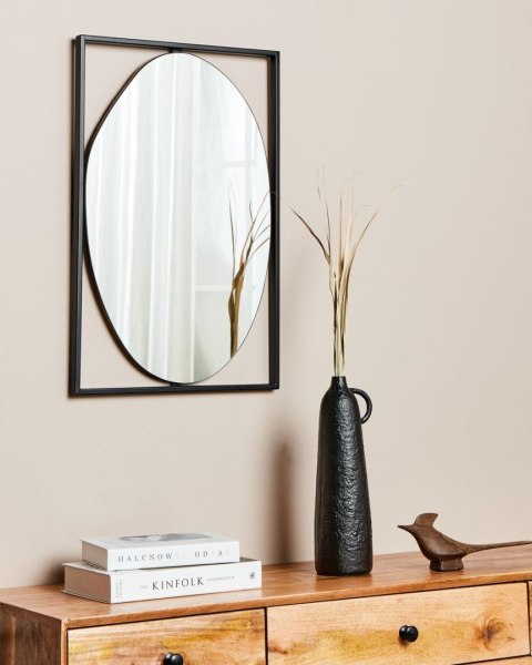 Lustro ścienne NIBELLE 40 cm 60 cm Metal Czarny