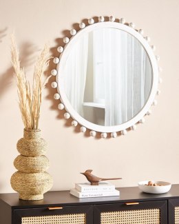 Lustro ścienne TAZILLY 71 cm 71 cm Drewno Złamana biel Lumarko!