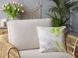 Poduszka dekoracyjna PEPEROMIA Bawełna 45 x 45 cm Biały Wzór roślinny Lumarko!
