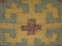 Poduszka dekoracyjna SARON Juta 30 x 50 cm Zielony Wzór orientalny Lumarko!