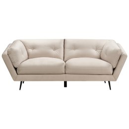 Sofa 3-osobowa welurowa beżowa LENVIK Lumarko!
