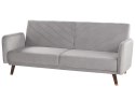 Sofa rozkładana welurowa jasnoszara SENJA Lumarko!