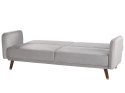 Sofa rozkładana welurowa jasnoszara SENJA Lumarko!