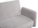 Sofa rozkładana welurowa jasnoszara SENJA Lumarko!
