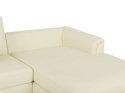 Sofa skórzana 5-osobowa lewostronna beżowa OSLO Lumarko!