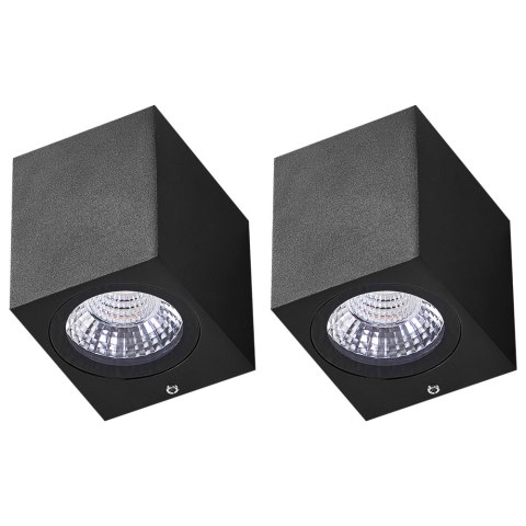 Zestaw 2 lamp ściennych zewnętrznych LED ARANSAS Czarny Lumarko!