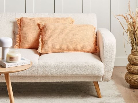 Zestaw 2 poduszek dekoracyjnych TANSY Bawełna 40 x 60 cm Pomarańczowy Jednolity