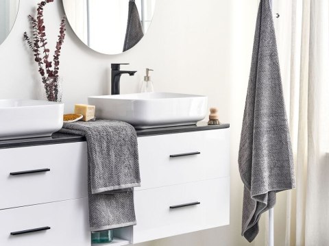 Komplet 2 ręczników MITIARO Bawełna frotte Szary