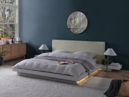 Łóżko LED Ekoskóra ZEN 160 x 200 cm Biały Lumarko!