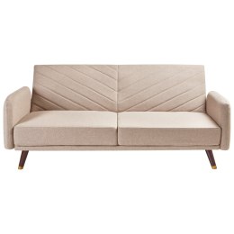 Sofa rozkładana len syntetyczny jasnobrązowa SENJA Lumarko!
