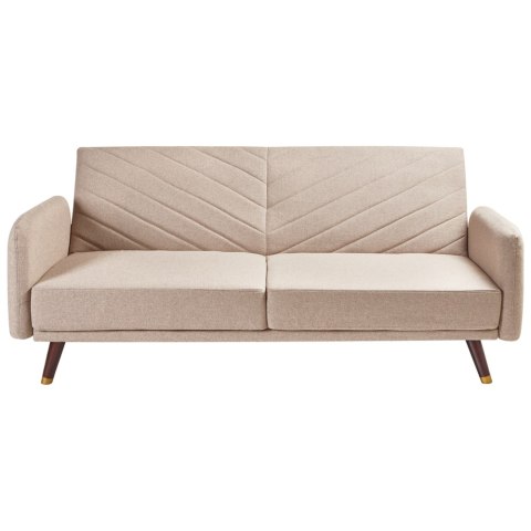 Sofa rozkładana len syntetyczny jasnobrązowa SENJA Lumarko!
