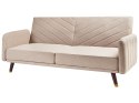 Sofa rozkładana len syntetyczny jasnobrązowa SENJA Lumarko!