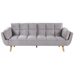 Sofa rozkładana welurowa szara ASBY Lumarko!