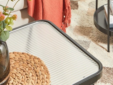 Stolik kawowy z półką szklany czarny BLAIR