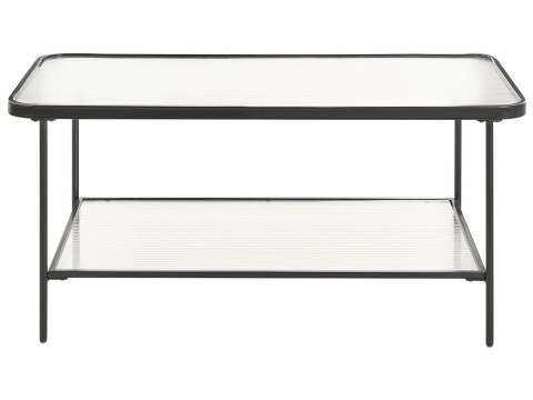 Stolik kawowy z półką szklany czarny BLAIR