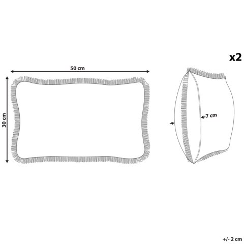 Zestaw 2 poduszek dekoracyjnych POTHOS Welur 30 x 50 cm Beżowy Jednolity
