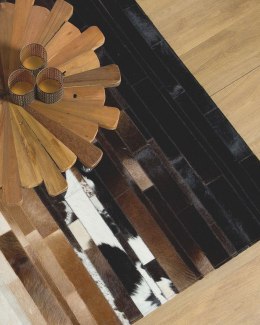 Dywan skórzany 160 x 230 cm czarno-beżowy DALYAN Lumarko!