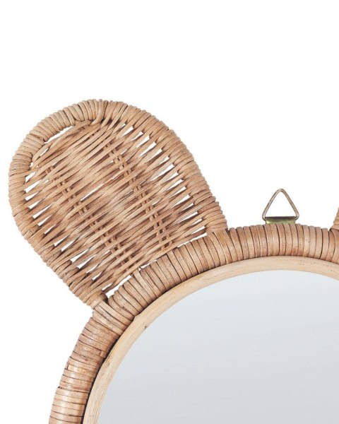 Lustro ścienne ASHANTI 30 cm 33 cm Rattan Naturalny