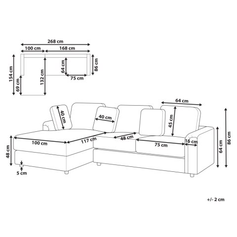Narożnik prawostronny beżowoszary KOHLO