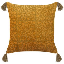 Poduszka dekoracyjna RHEUM Welur 45 x 45 cm Żółty Wzór kwiatowy Lumarko!