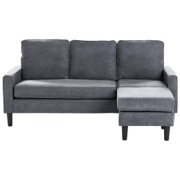 Sofa 3-osobowa z otomaną ciemnoszara AVESTA Lumarko!