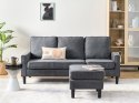 Sofa 3-osobowa z otomaną ciemnoszara AVESTA Lumarko!