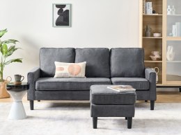 Sofa 3-osobowa z otomaną ciemnoszara AVESTA Lumarko!
