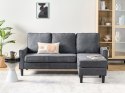 Sofa 3-osobowa z otomaną ciemnoszara AVESTA Lumarko!