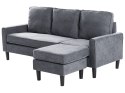 Sofa 3-osobowa z otomaną ciemnoszara AVESTA Lumarko!