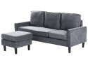 Sofa 3-osobowa z otomaną ciemnoszara AVESTA Lumarko!
