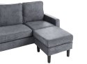 Sofa 3-osobowa z otomaną ciemnoszara AVESTA Lumarko!