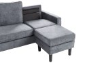 Sofa 3-osobowa z otomaną ciemnoszara AVESTA Lumarko!