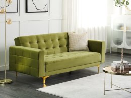 Sofa trzyosobowa welurowa zielona ABERDEEN Lumarko!