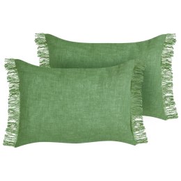 Zestaw 2 poduszek dekoracyjnych MABA Bawełna 50 x 35 cm Zielony Jednolity Lumarko!