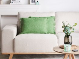 Zestaw 2 poduszek dekoracyjnych MABA Bawełna 50 x 35 cm Zielony Jednolity Lumarko!