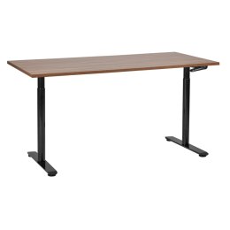 Biurko regulowane manualnie 160 x 72 cm ciemne drewno z czarnym DESTINAS Lumarko!