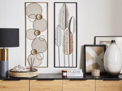 Dekoracja ścienna Liść NIOBIUM Metal Srebrny 90 cm
