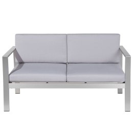 Sofa ogrodowa dla 2 osób SALERNO Metal Jasnoszary Lumarko!