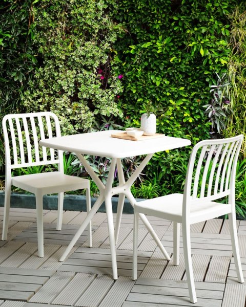 Zestaw 2 krzeseł ogrodowych SERSALE Materiał syntetyczny Biały