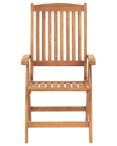 Zestaw 2 krzeseł ogrodowych z poduszkami JAVA Drewno akacjowe Złamana biel