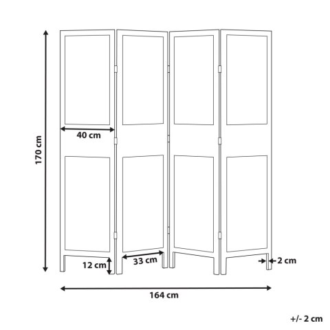 4-panelowy parawan pokojowy BRENNERBAD Brązowy/ czarny 164 cm 170 cm