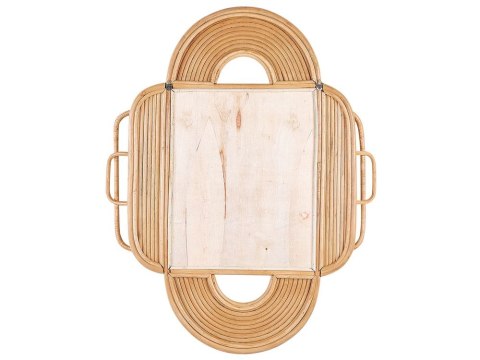 Lustro ścienne ALCORN 70 cm 90 cm Rattan Naturalny
